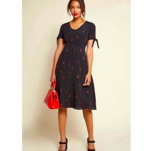 MODCLOTH SUGARHILL BRIGHTON Cherry Holly Tea Dress
